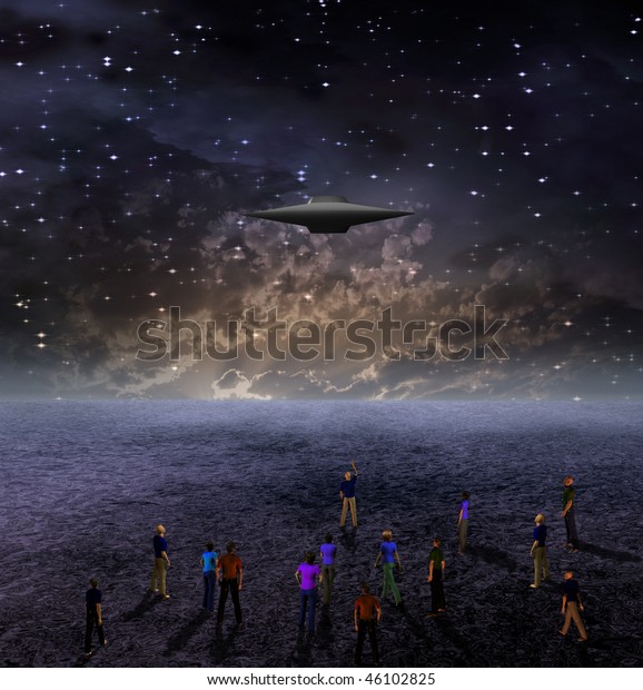 People Gather to View Space\
Craft