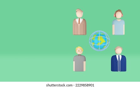 People global network online communication. 3d rendering image of stylized cartoon character. - Powered by Shutterstock