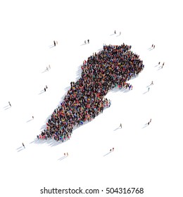 People Group Shape Map Lebanon Stock Illustration 504316768