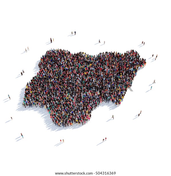 People Group Shape Map Nigeria Stock Illustration 504316369