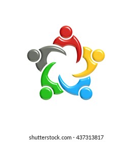 3d Logo Teamwork People Illustration Business Stock Illustration 169553819