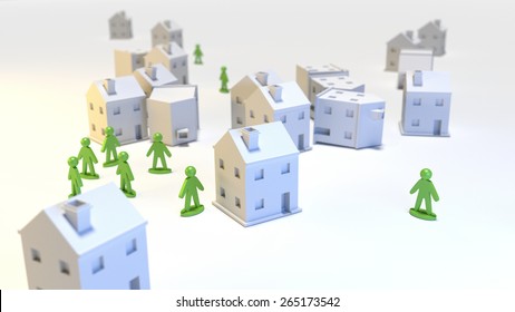 People and houses - Shutterstock ID 265173542