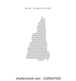 People Map Of New Hampshire, US State. Stylized Silhouette, People Crowd In The Shape Of A Map Of New Hampshire. New Hampshire Population. Illustration Isolated On White Background.