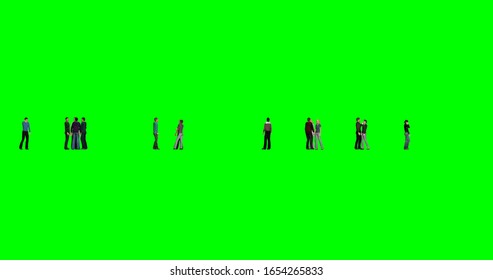 People on green background on green background. Happy business people. Businessman person. Multi-ethnic group. Multi racial. Multi color background. 3d render - Powered by Shutterstock