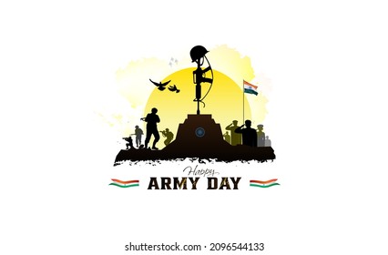 People remembering saluting and celebrating republic day, independence or victory day of indian army. Amar jawan jyoti gun statue with army soldiers and tricolor flag parade