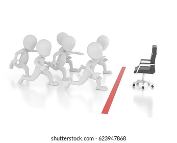 people running competition 3d rendering