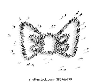 people in the shape of a bow tie. - Powered by Shutterstock