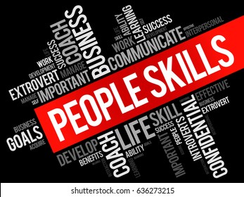 People Skills Word Cloud Collage, Business Concept Background