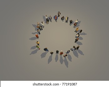 people standing in a circle