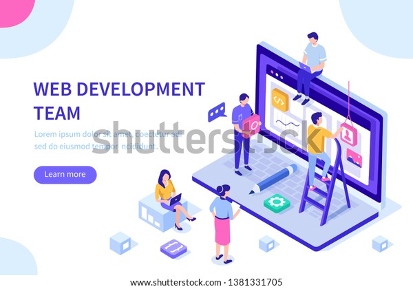 People Team Work Together Web Industry Stock Illustration 1381331705