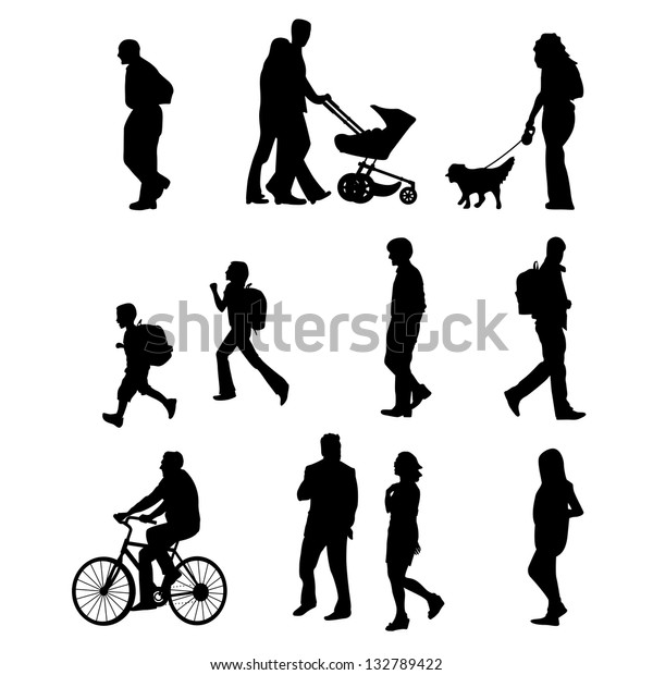 People Walking Available Vector Stock Illustration 132789422