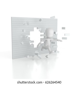 people Wall 3d rendering
