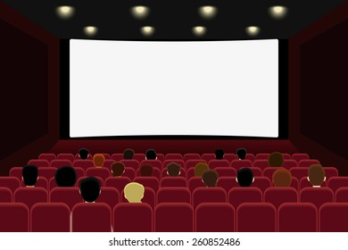 People Are Watching Film In The Cinema