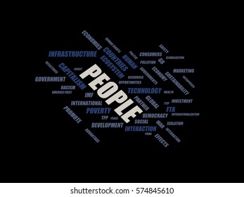 People Word Cloud Wordcloud Terms Globalization Stock Illustration ...