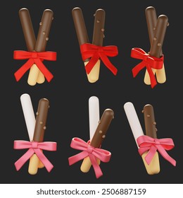 Pepero tied with ribbon 3D graphic - Powered by Shutterstock