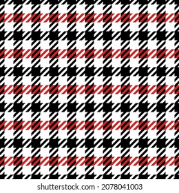 Pepita Hounds Tooth Red Fabric Seamless Pattern. Raster Version