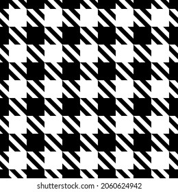 Pepita Houndstooth Black And White Fabric Seamless Pattern. Raster Version