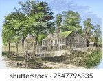 Pepperell near Boston Massachusetts in the 1870s. Home of the historian William Hickling Prescott. From American Pictures Drawn With Pen And Pencil by Rev Samuel Manning c. 1880, United States, Americ