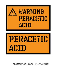 Peracetic Acid Sign On White Background