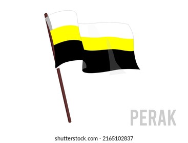 Perak Waving Flag Illustration Style