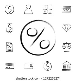 Percent Sign Sketch Style Icon. Detailed Set Of Banking In Sketch Style Icons. Premium Graphic Design. One Of The Collection Icons For Websites, Web Design, Mobile App