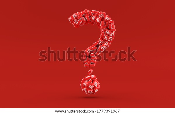 물음표의 백분율 기호는 빨간색 배경에 격리되어 스톡 일러스트 1779391967 Shutterstock 5184