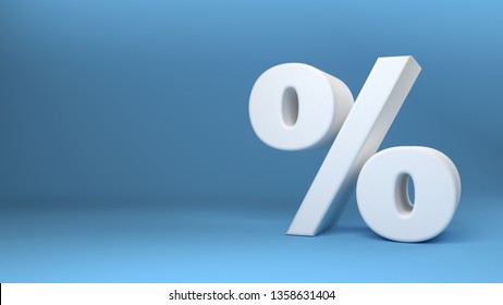 Percentage Icon 3D On Blue Background 3d Illustration