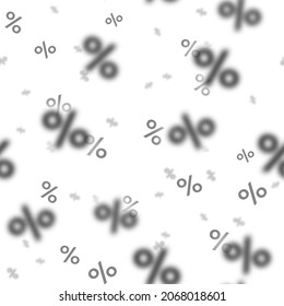 The Percentage Signs Floating In Space Are Clear And Blurred Seamless Pattern Black On White