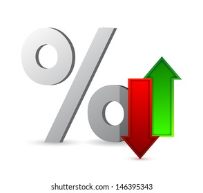 percentages up and down illustration design over white