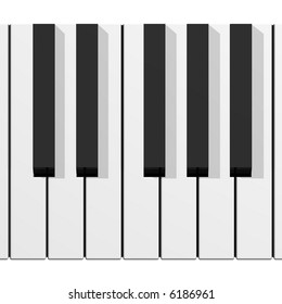 Perfect Piano Keyboard Isolated On White Stock Illustration 6186961