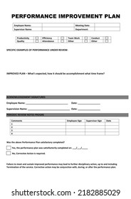 Performance Improvement Plan Template For Low Performing Employees