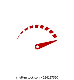 Performance measurement. Red flat icon. Illustration symbol on white background