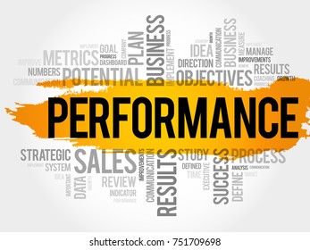 Performance Word Cloud Collage Business Concept Stock Illustration ...