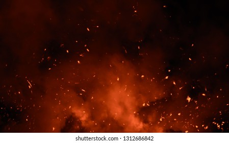 Perftect Fire Particles Embers On Background Stock Illustration 1312686842