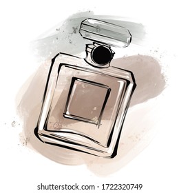 Perfume Bottle Hand Drawn Illustration