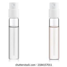 Perfume Sample Mockup Isolated On White Background. 3d Render