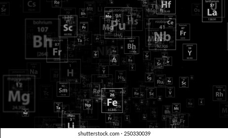 Periodical Chemical Elements On The Dark Background