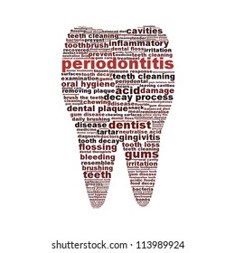 Periodontitis dental disease symbol design. Dental hygiene icon concept