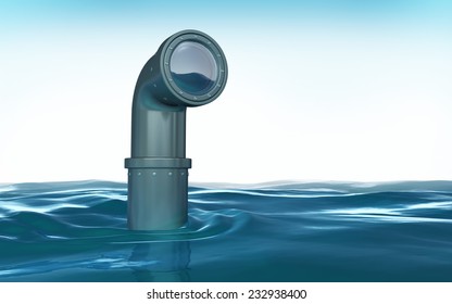 Periscope above the water