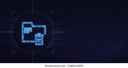 Permanently Delete Files from a Computer, 3d icon neon sign