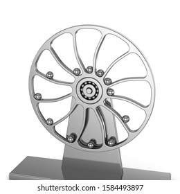 Perpetual Motion Machine. White background, 3d rendering
