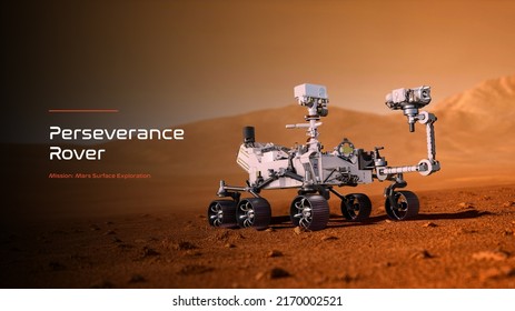 Perseverance Mars Rover 3D Illustration Poster