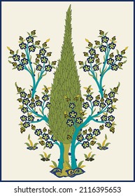 Persian Conifer Tree Motif, Persian Garden