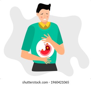 Person Man Acid Reflux Heart Burn Stock Illustration 1960421065 ...