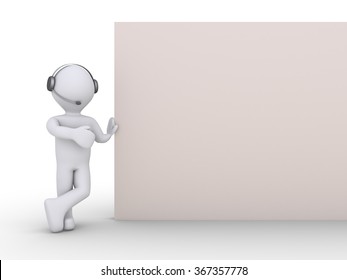 Person as an operator is showing a big empty sign