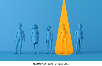 A person standing out from the crowd. Business opportunity concept. 3D Rendering - Powered by Shutterstock