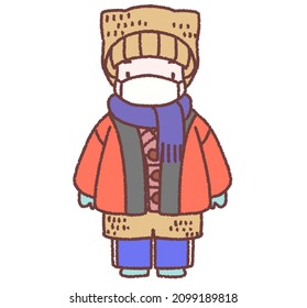 A Person Who Is Dressed In Thick Clothes And Warm