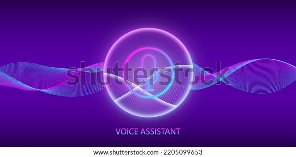 Personal assistant. HUD. Artificial\
intelligence concept. Voice recognition. Sound wave with imitation\
of voice or sound. Simulation of speech\
recognition.