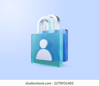 Personal data secure 3d illustration