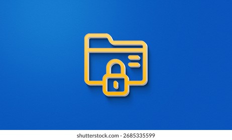 Personal data security, Locked folder management file protection, document organization work on project. secret files secure protect icon protection. Access Lock Illustration. Technology icon. 